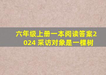 六年级上册一本阅读答案2024 采访对象是一棵树